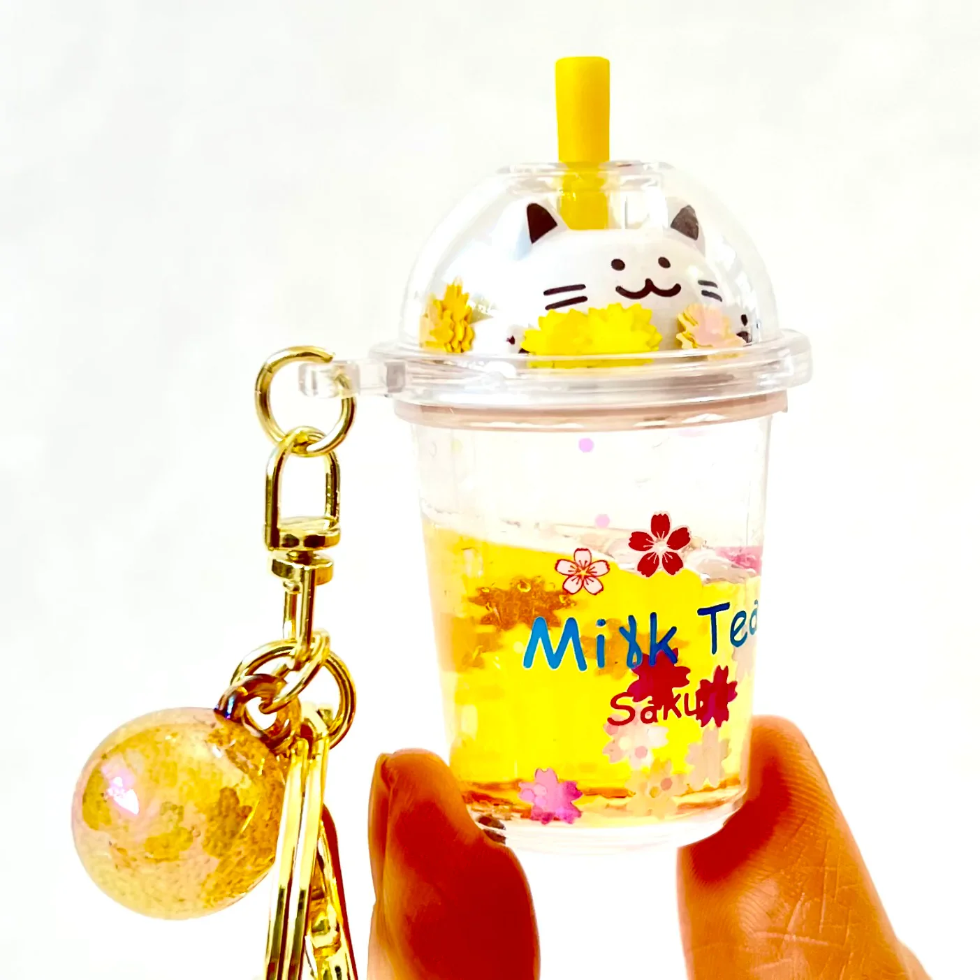 Kitty Boba Milk Keychain - Image 3